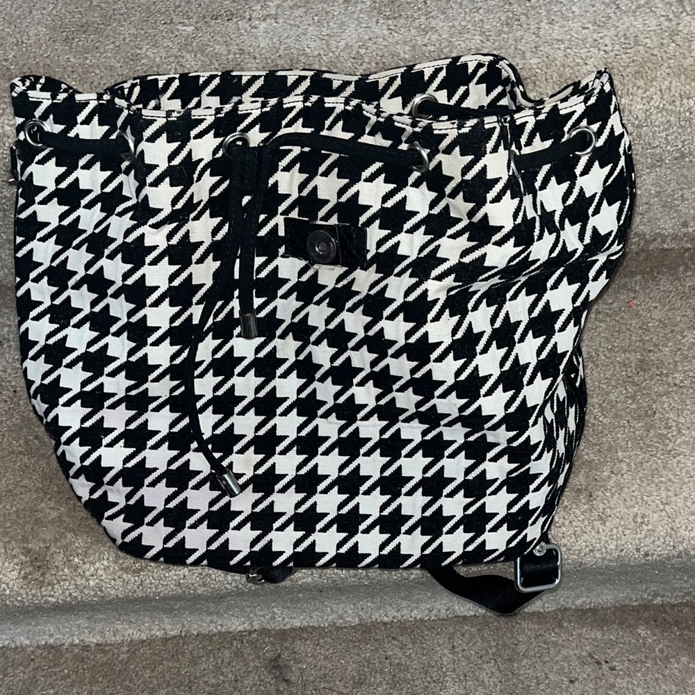 Kipling Monochrome Houndstooth Backpack - image 1